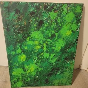 Unique hand painted swirl pattern canvas art